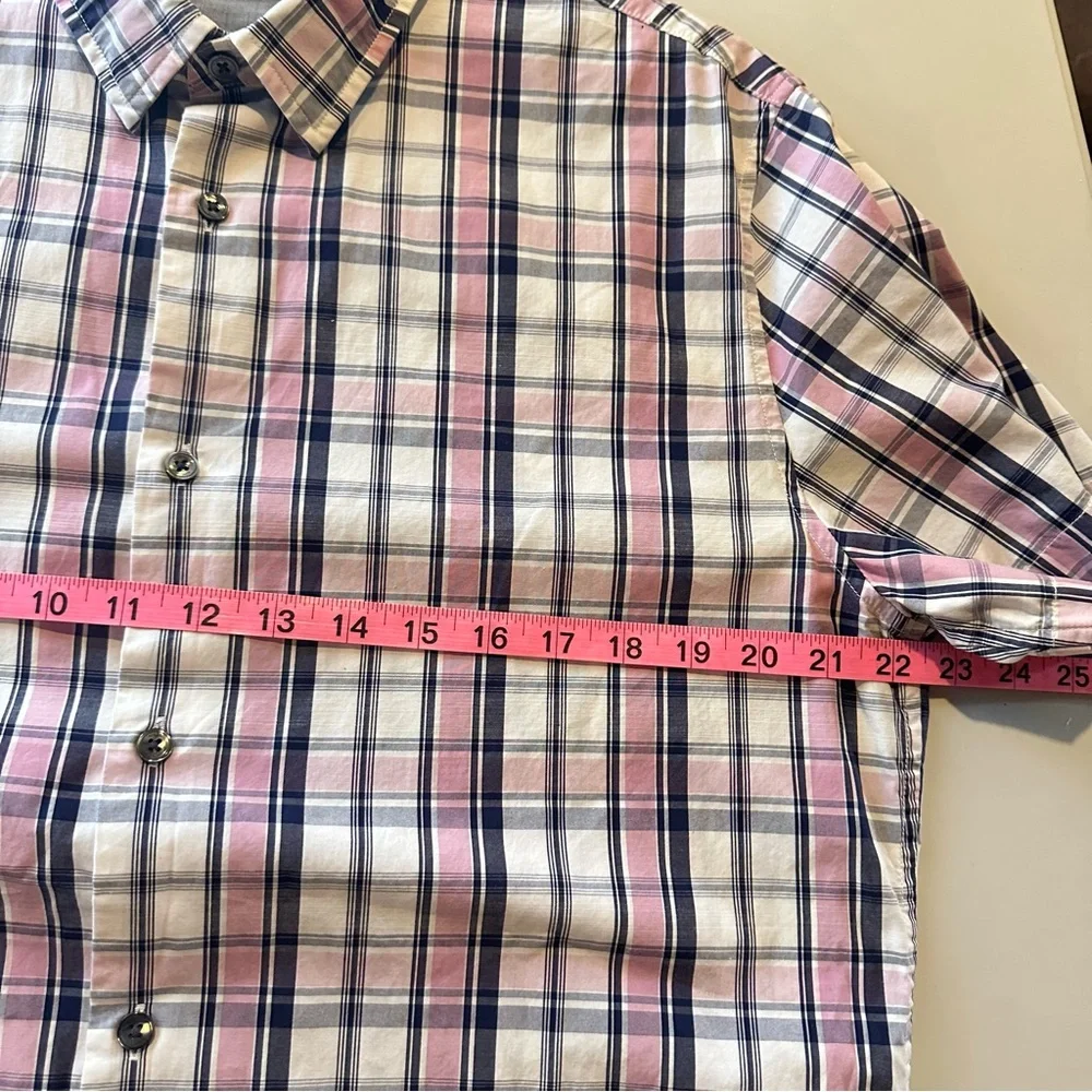 Vince Pink and Blue Casual Button Down Shirt, Large - Picture 9 of 9
